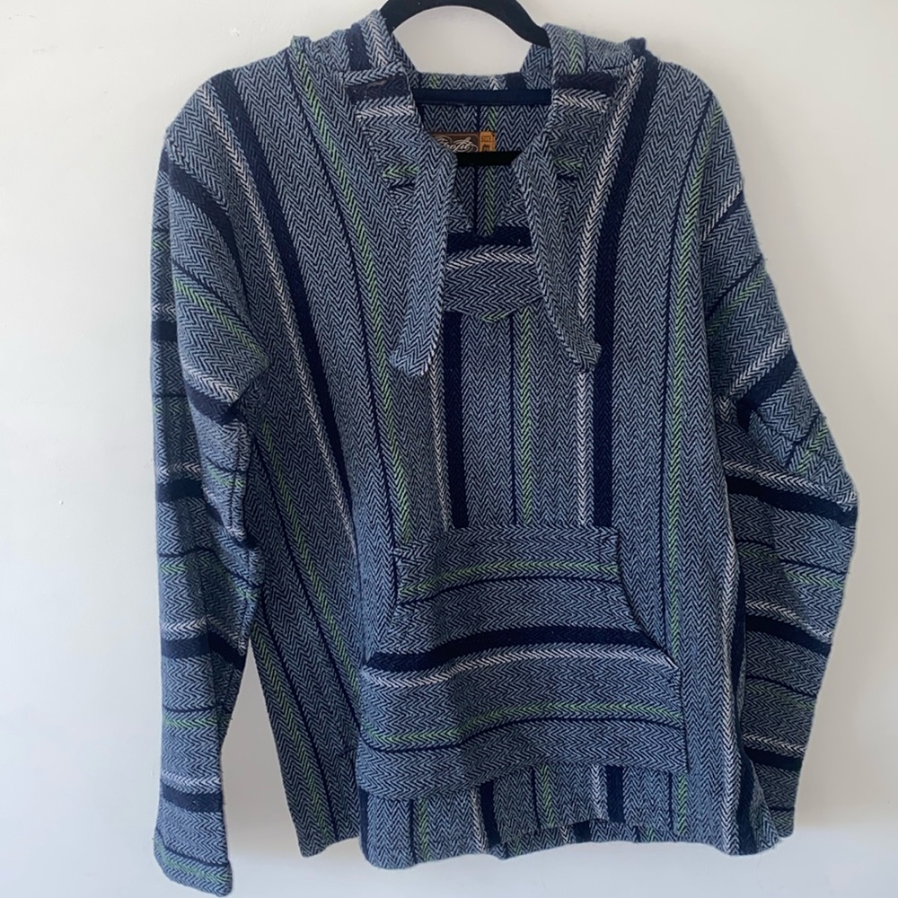 Retro Fit Baja Drug Rug surfer Hoodie Sweatshirt Size Medium